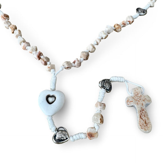 Heart-Shaped Apparition Hill Stone Rosary from Medjugorje