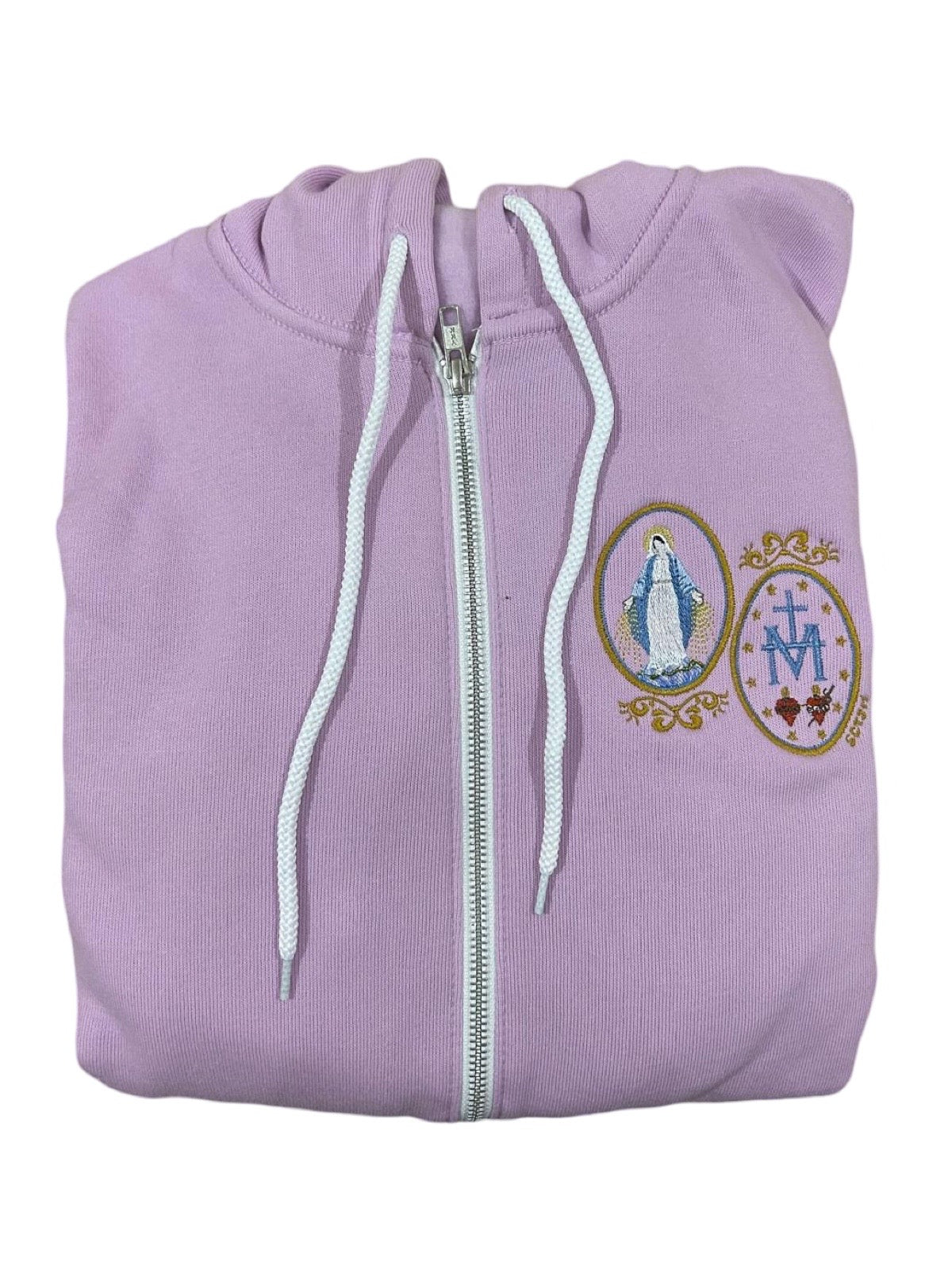 Miraculous Medal Embroidered Zip-up Sweater by SCTJM