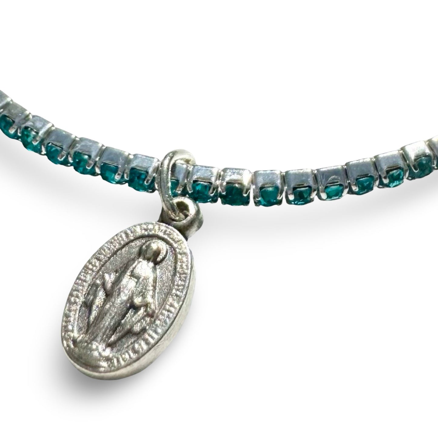 Miraculous Medal Rhinestone Bracelet