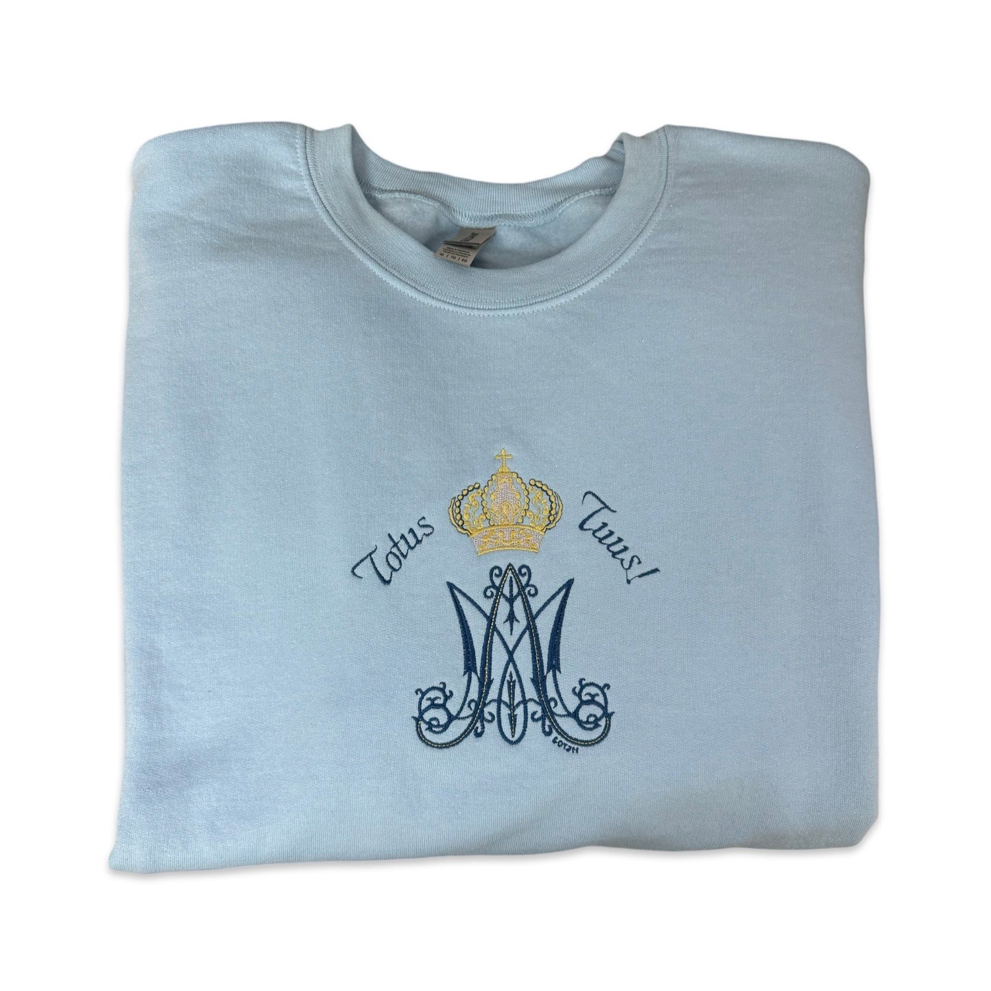 Totus Tuus “M” Marian Embroidered Crewneck Sweater by SCTJM