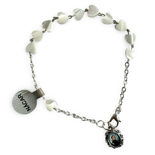St. Gemma Galgani Mother of Pearl Heart Bracelet