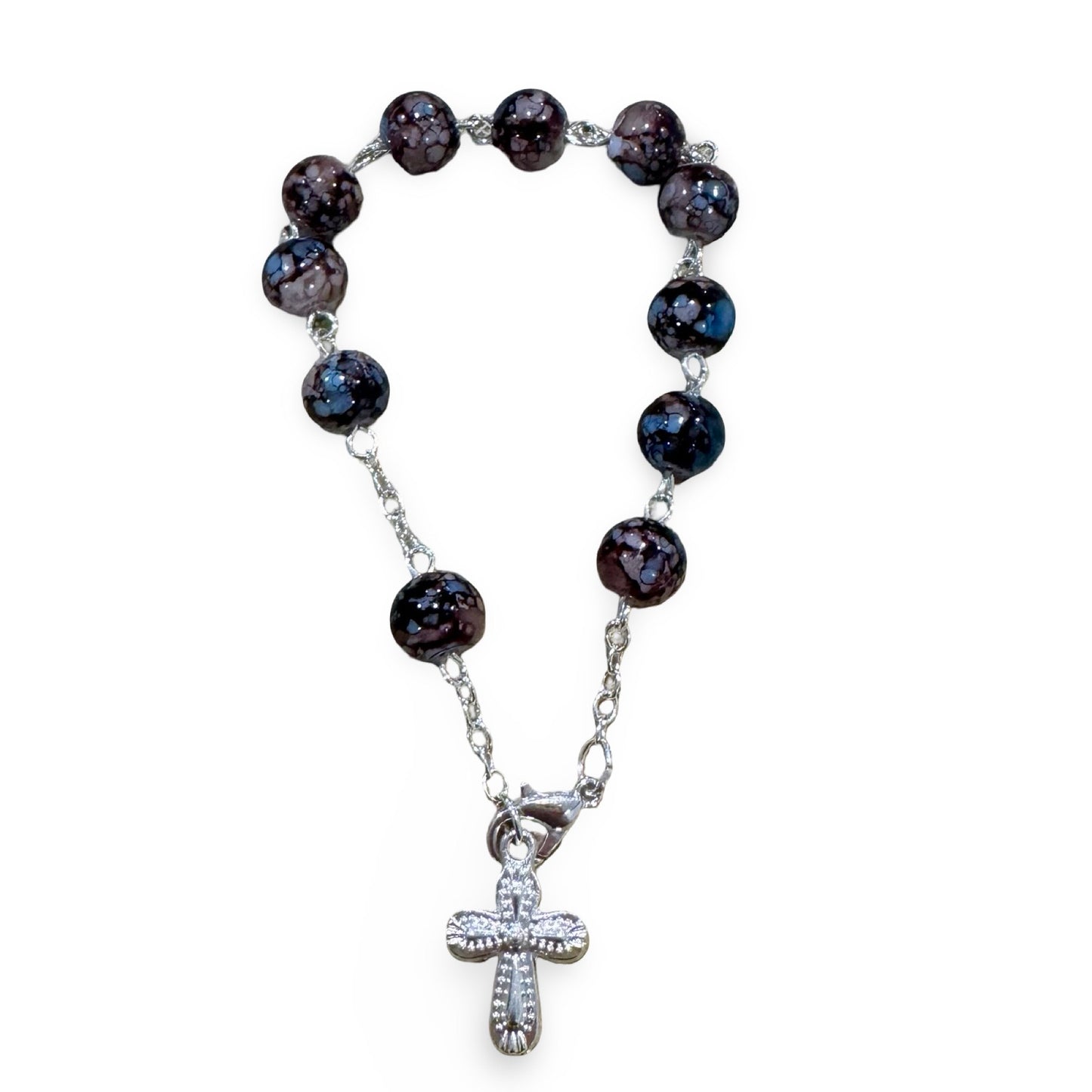 Marble Decade Rosary Bracelet with Clasp