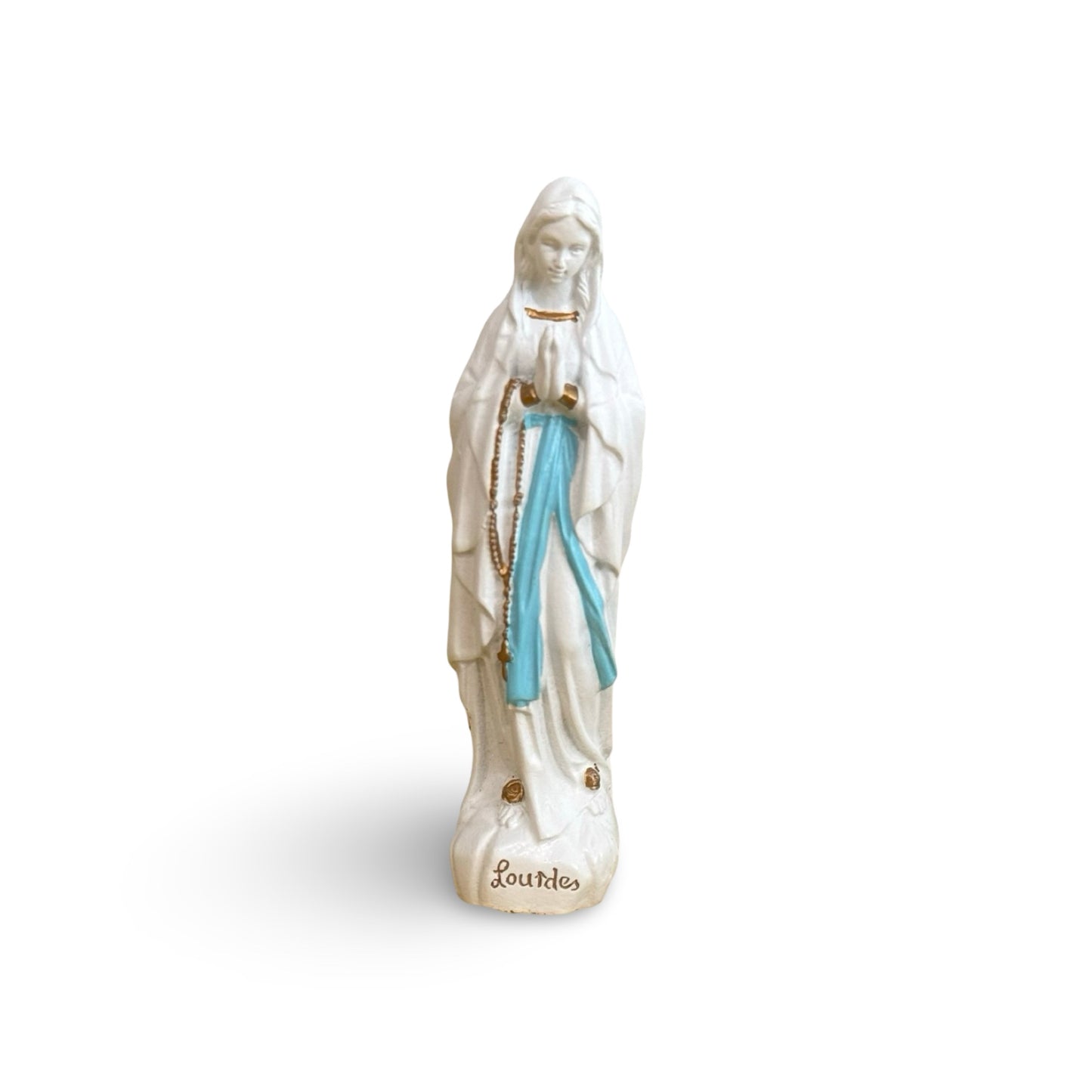 Resin Lourdes Statue with Blue Sash