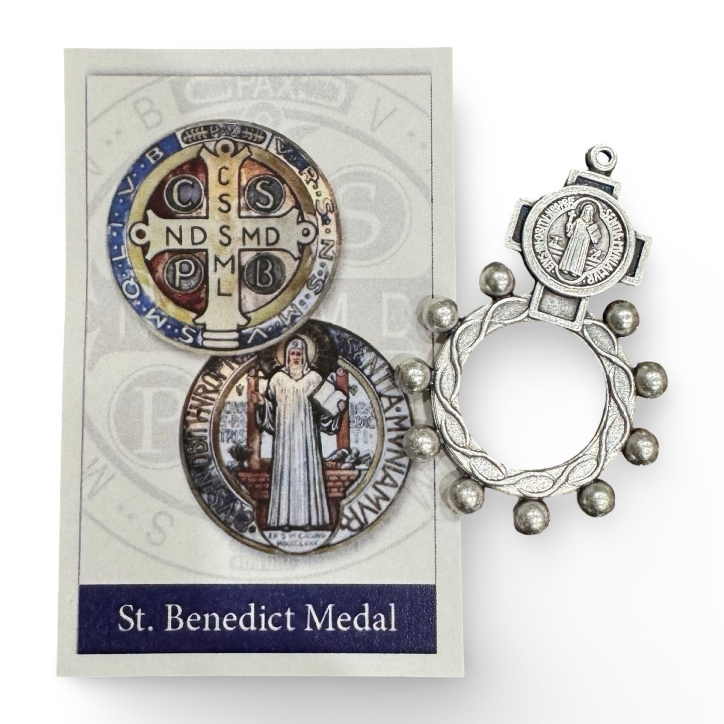 St. Benedict Rosary Ring with Holy Card