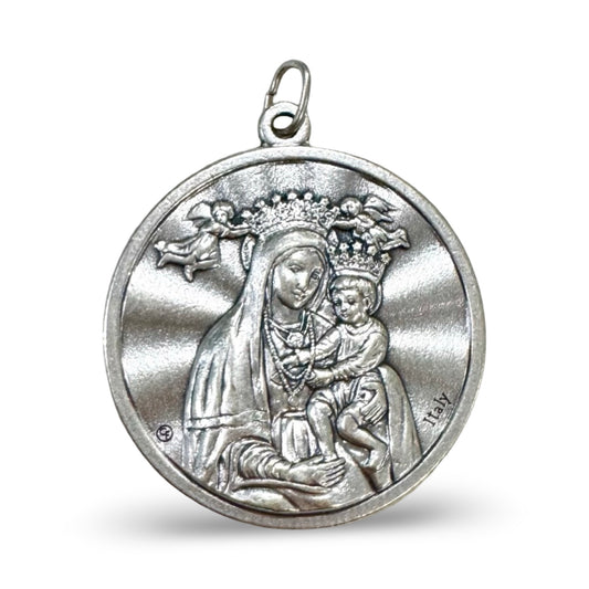 Large Padre Pio and Our Lady of Perpetual Help Medal