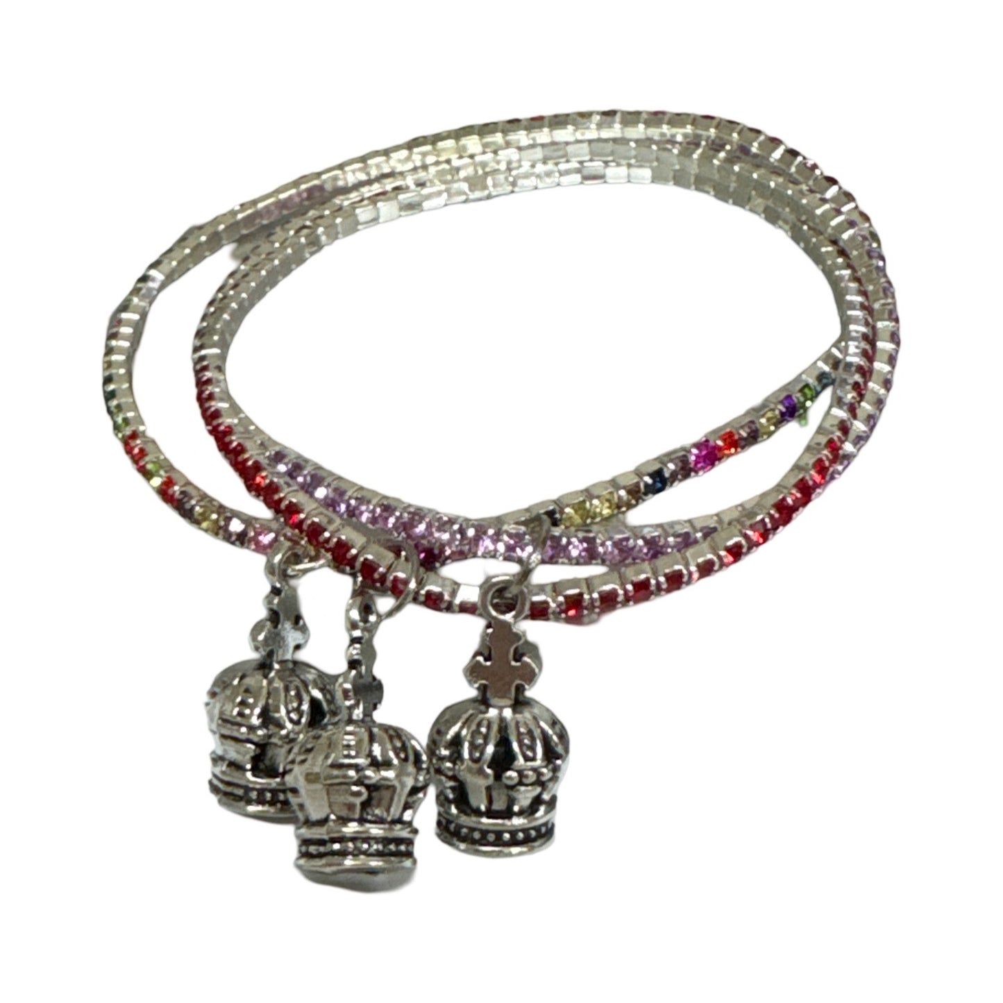 Rhinestone Bracelet with Crown of Fatima