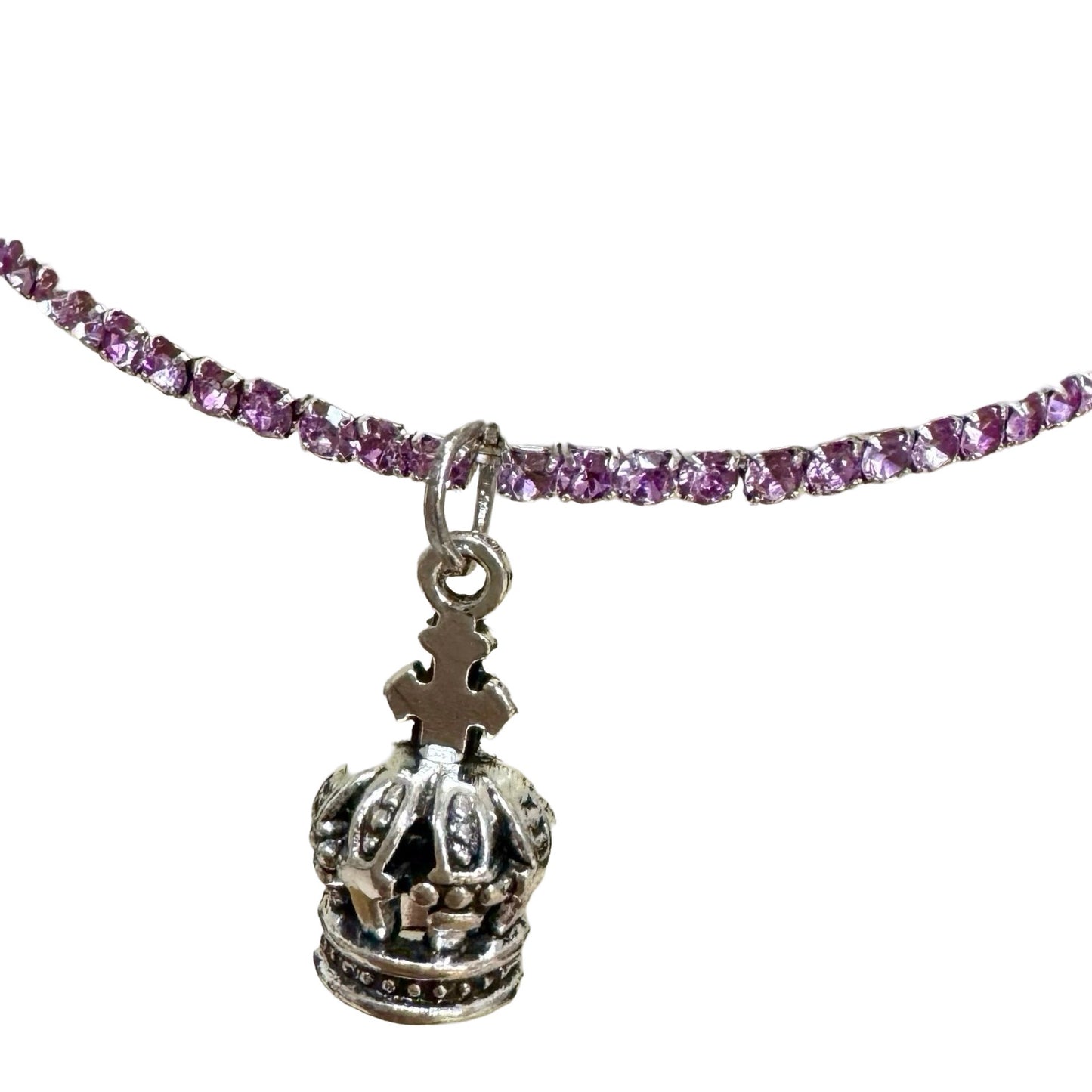 Rhinestone Bracelet with Crown of Fatima