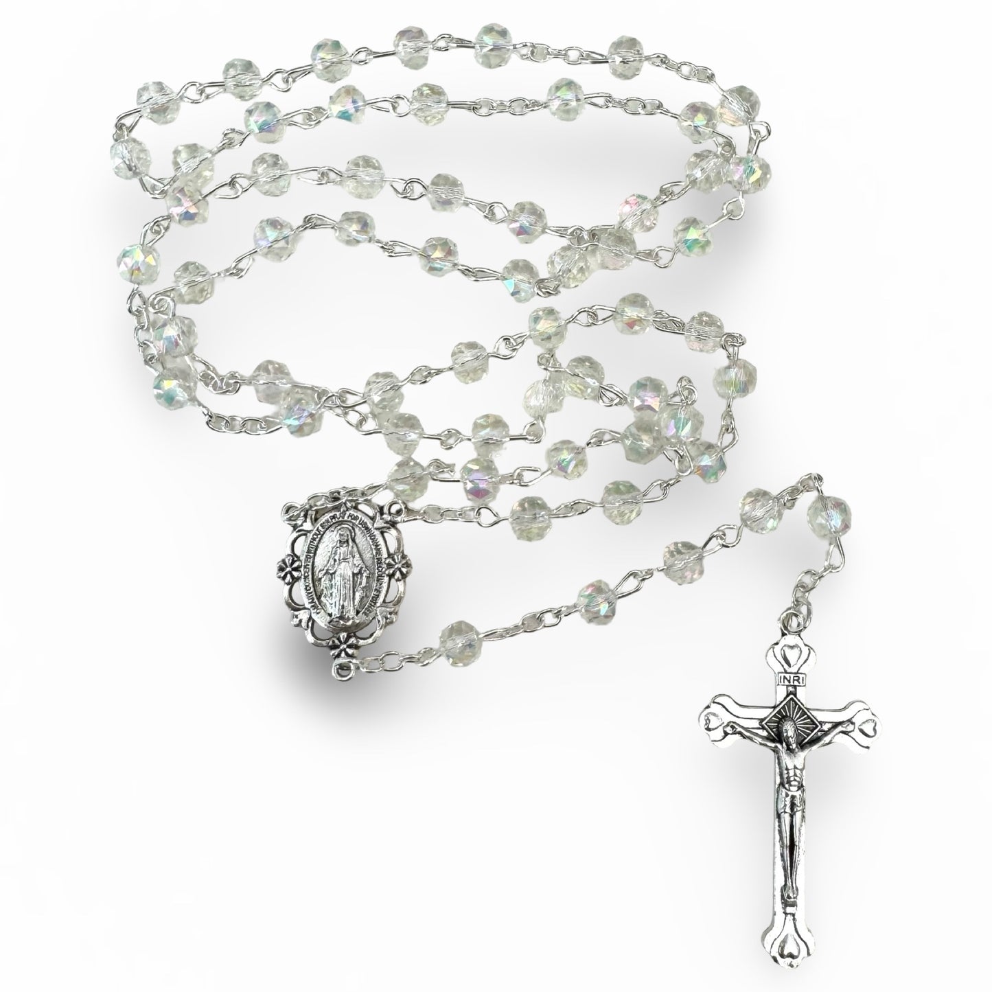 Crystal Embellished Miraculous Medal Rosary