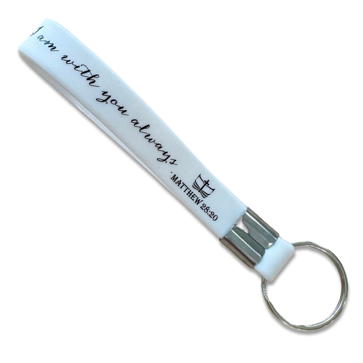 “I am with you always” Silicone Bible Verse Keychain
