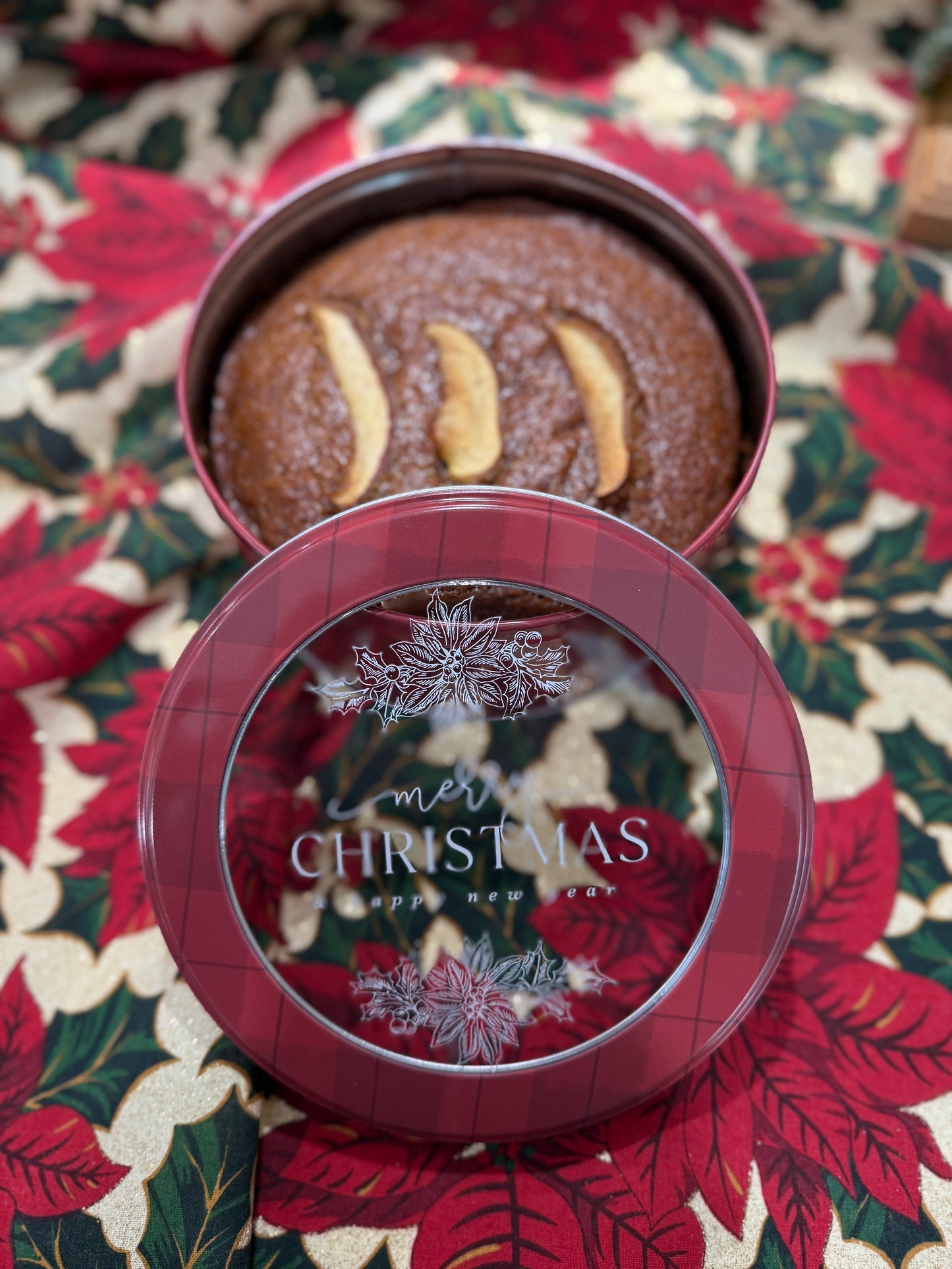 Christmas Breads - 6.7” Circular Red Merry Christmas Tin - SCTJM Nazareth Bakery
