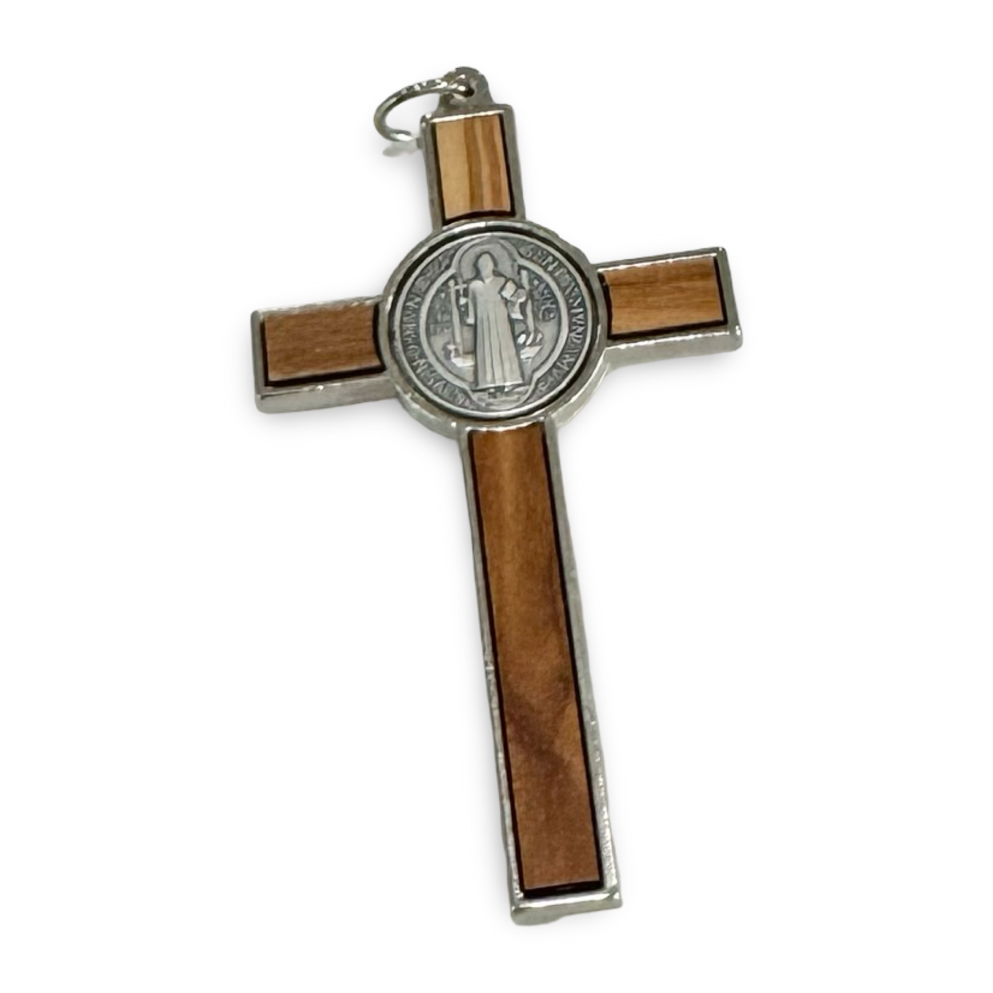 Olive Wood Inlay Small St. Benedict Crucifix