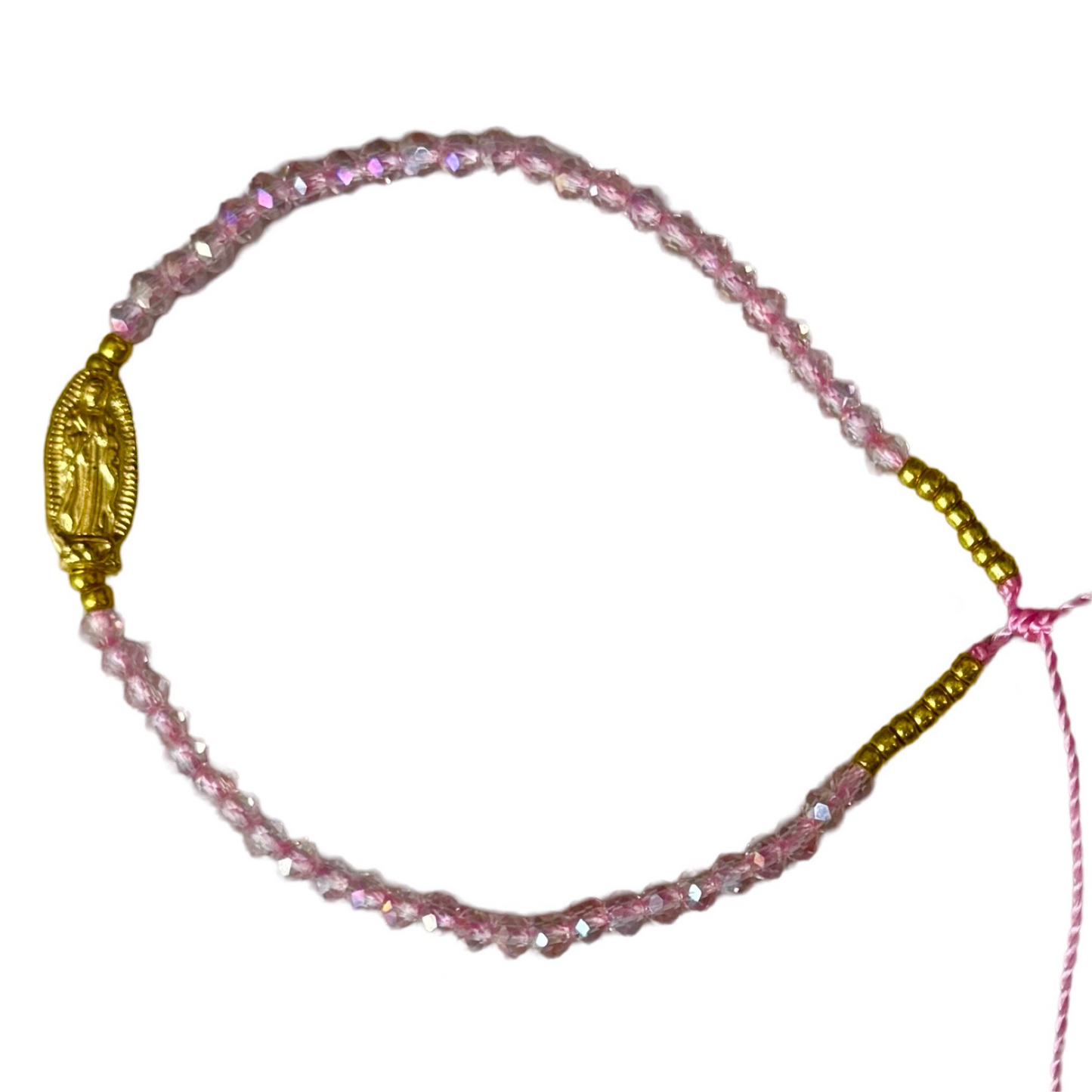Mexican Bracelet of Assorted Colors with Our Lady of Guadalupe Medal