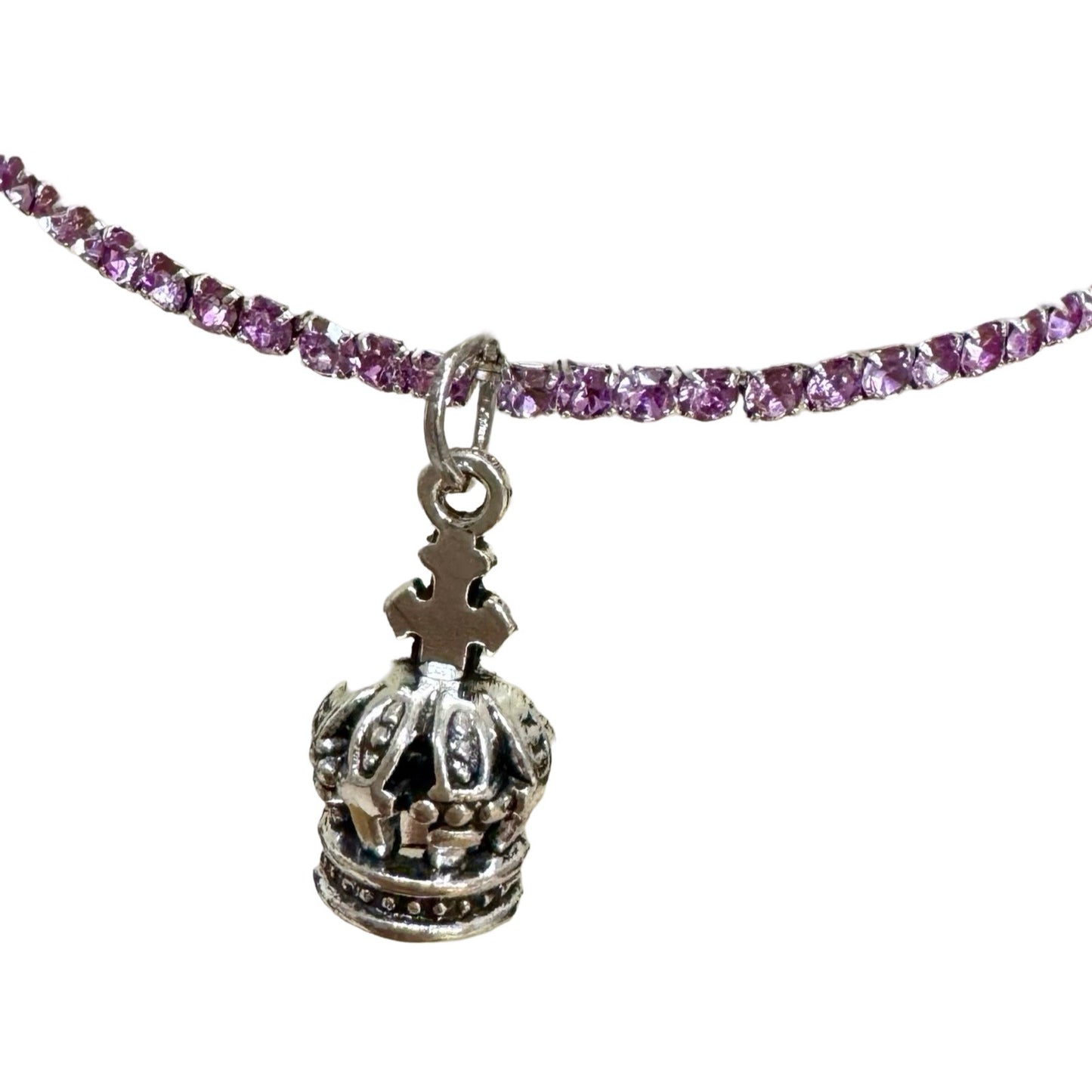 Rhinestone Bracelet with Crown of Fatima
