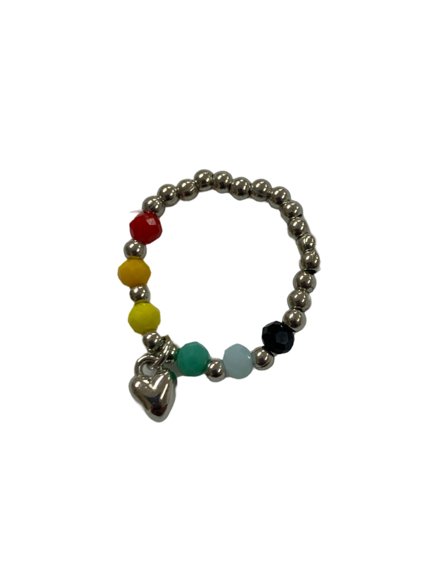 Ring of Assorted Colors with Silver Heart