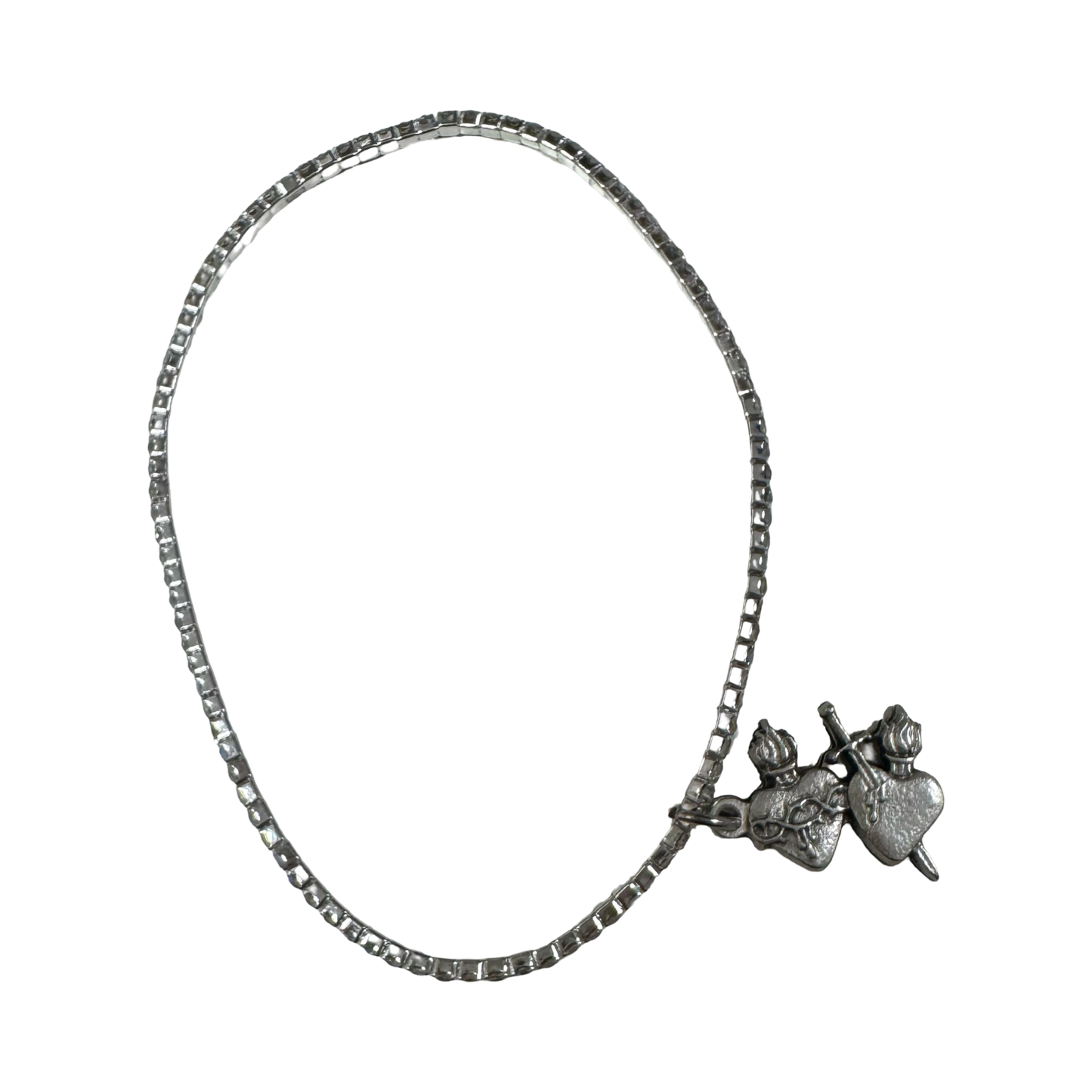 Extra-Large Stretchy Rhinestone Bracelet with Assorted Pendants