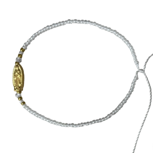 Mexican Bracelet of Assorted Colors with Our Lady of Guadalupe Medal