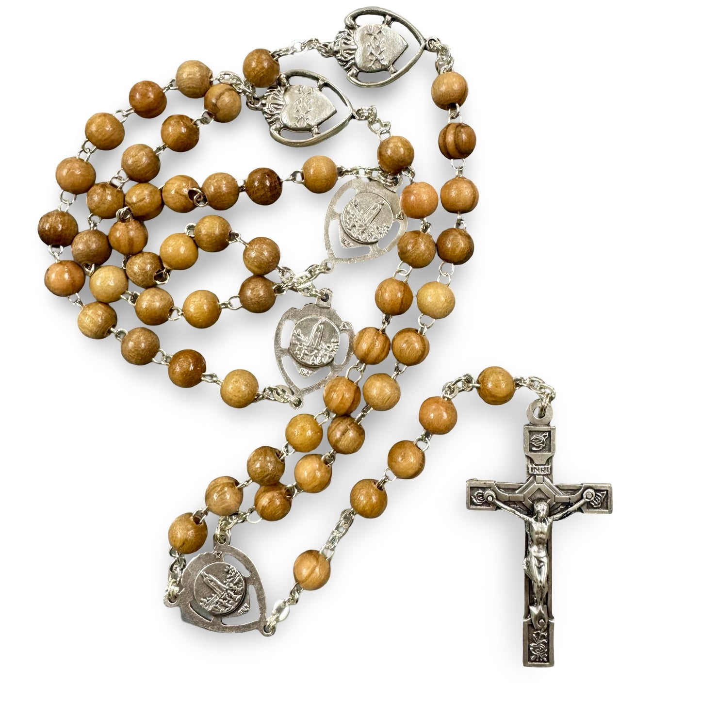 Fatima Immaculate Heart Wooden Rosary