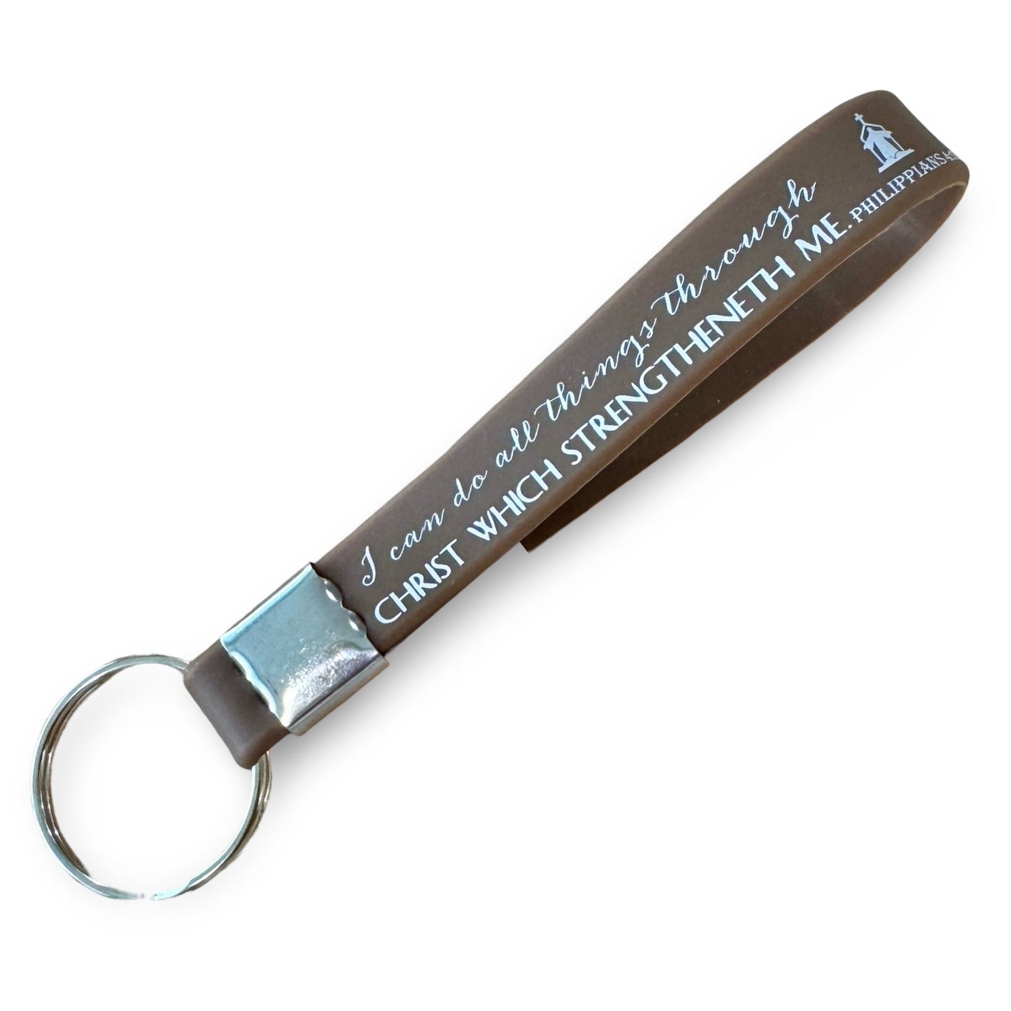 “I Can Do All Things through Christ” Silicone Bible Verse Keychain