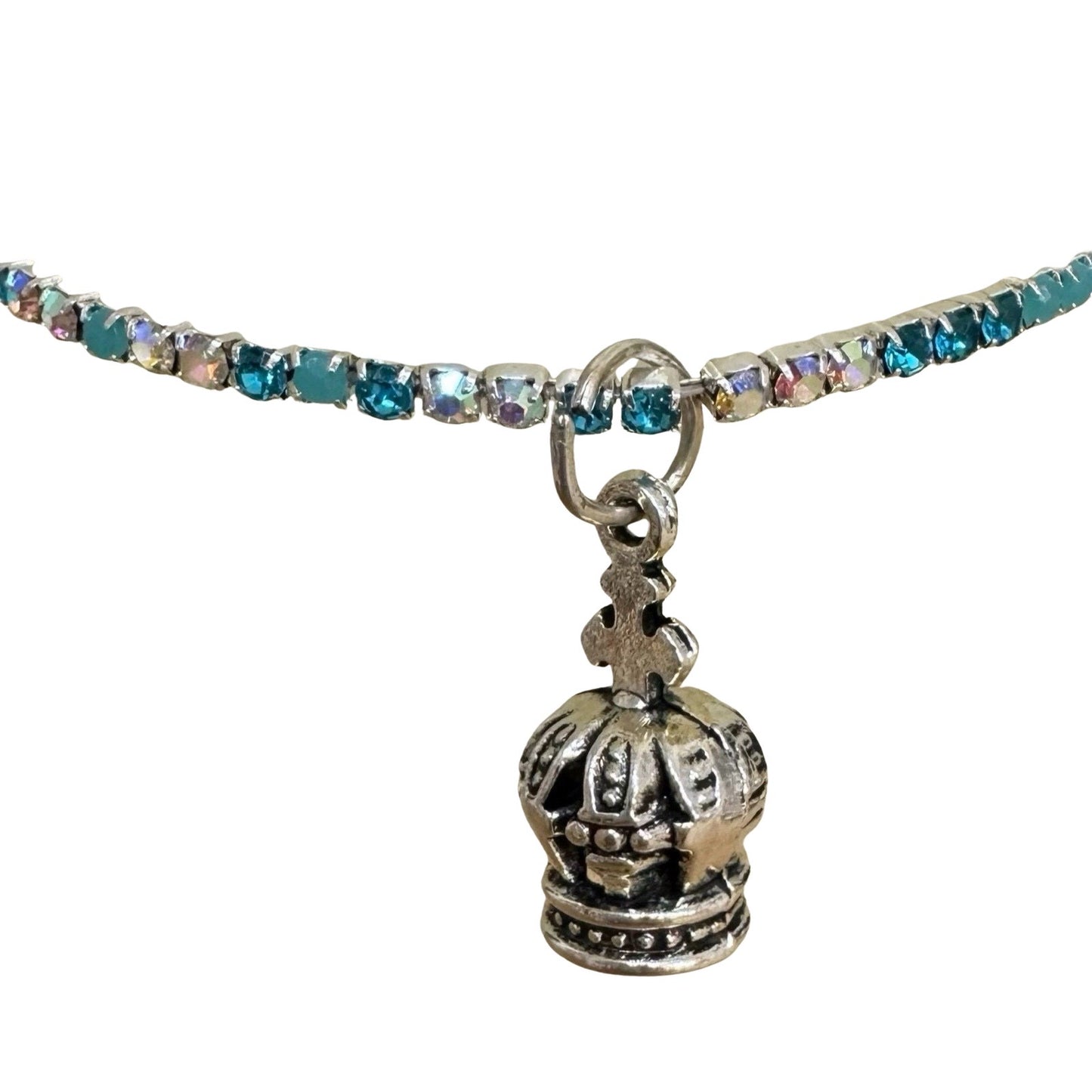 Rhinestone Bracelet with Crown of Fatima