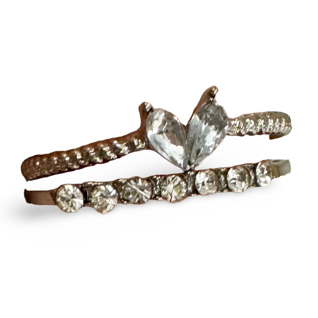 Jeweled Heart Ring Set