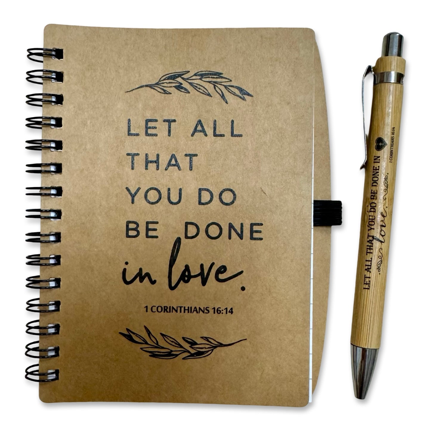 Journal and Pen Set with Assorted Bible Passages