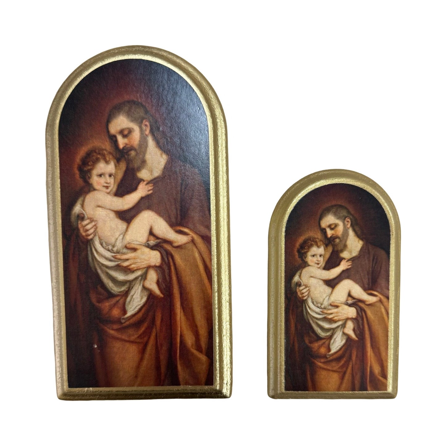 Arched St. Joseph and Baby Jesus Image