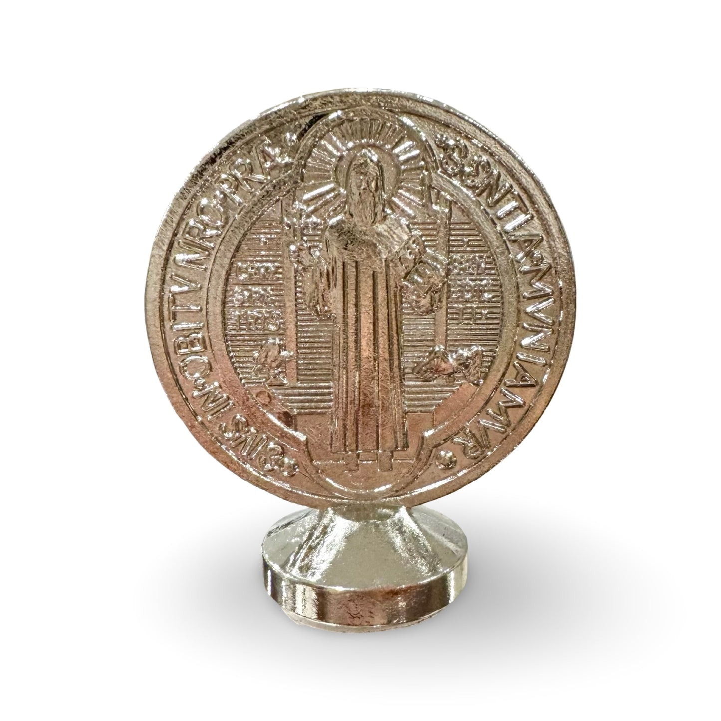 St. Benedict Standing Medal with Sticker