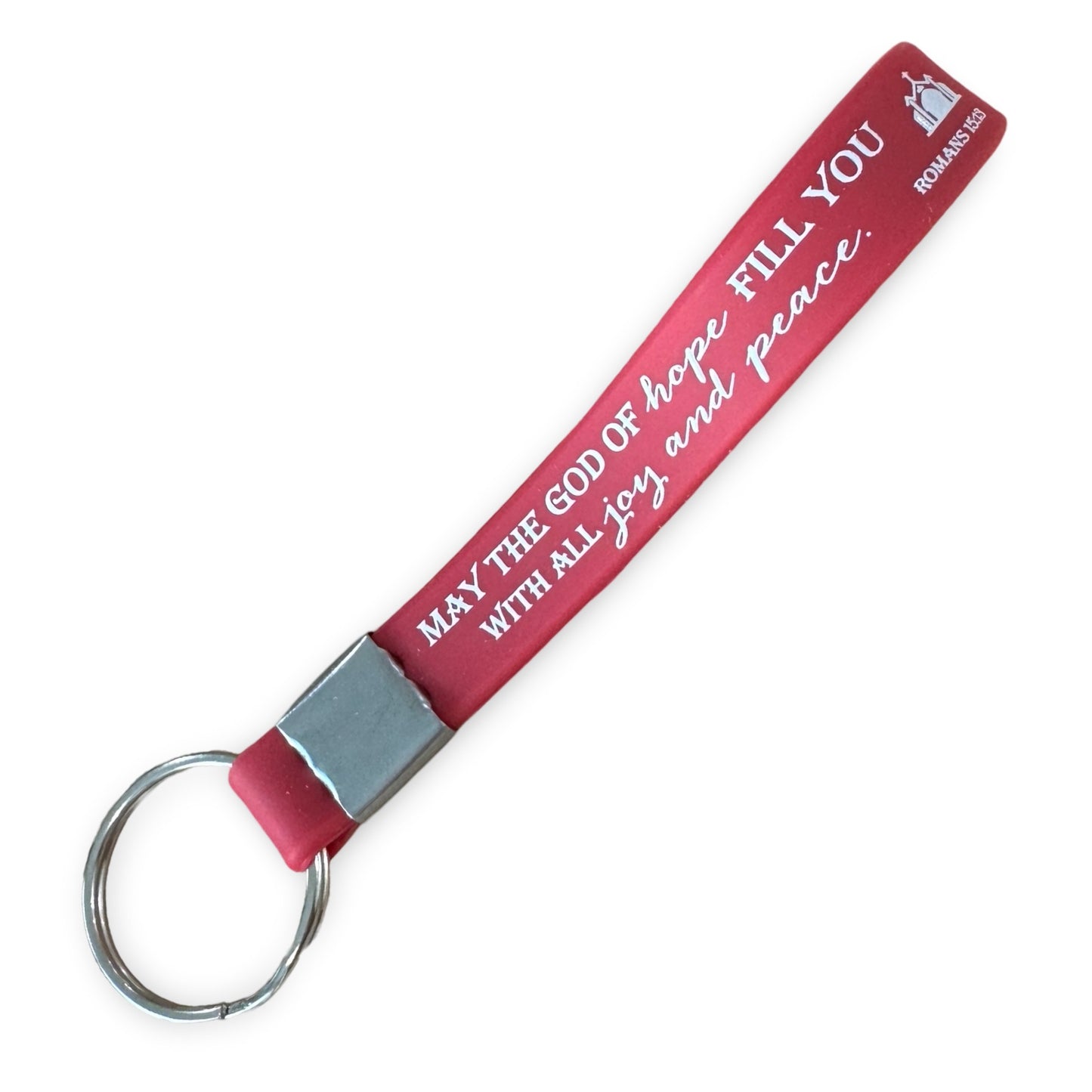 “May the God of Hope…” Silicone Bible Verse Keychain