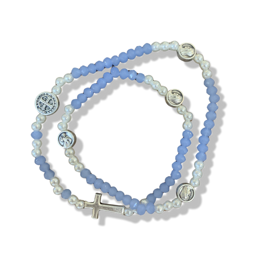 Beaded Wrap-Around Rosary Bracelet of Assorted Colors