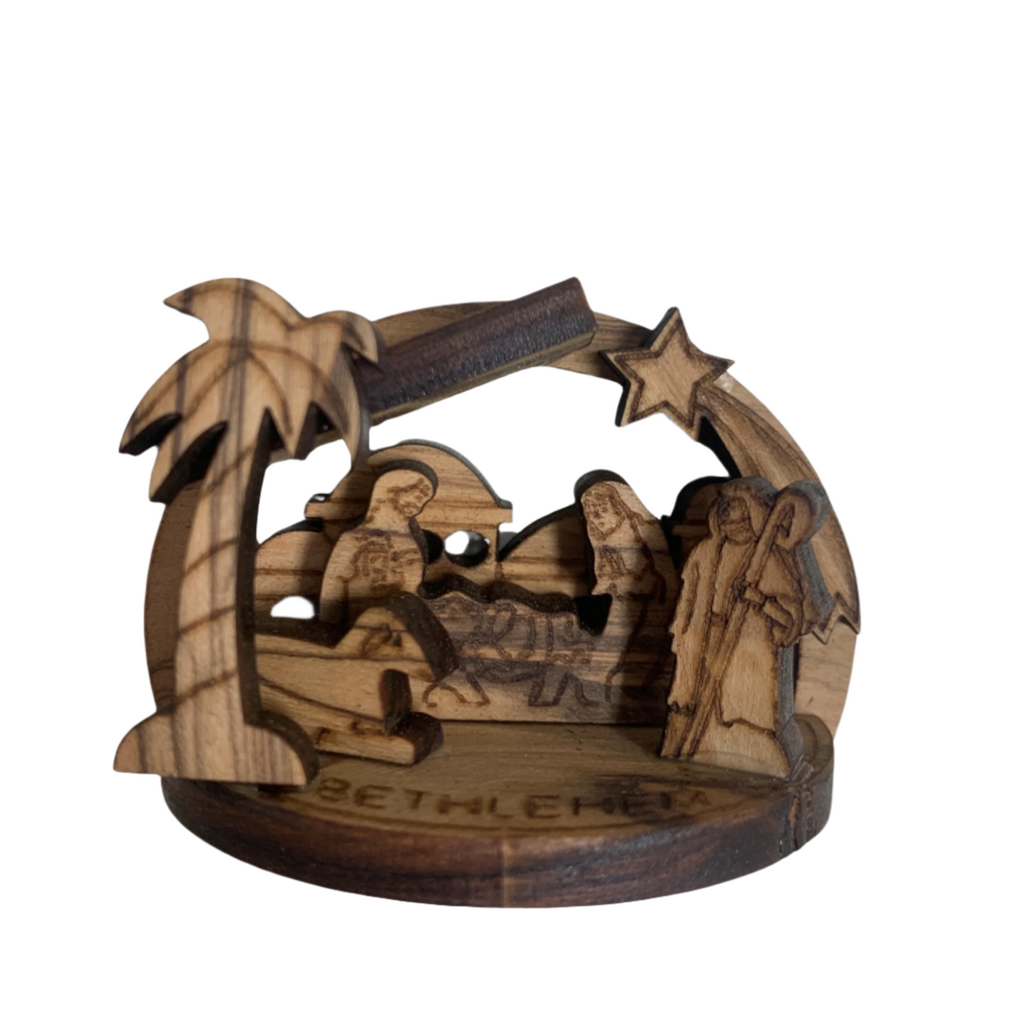 Carved Olive Wood Nativity Scene