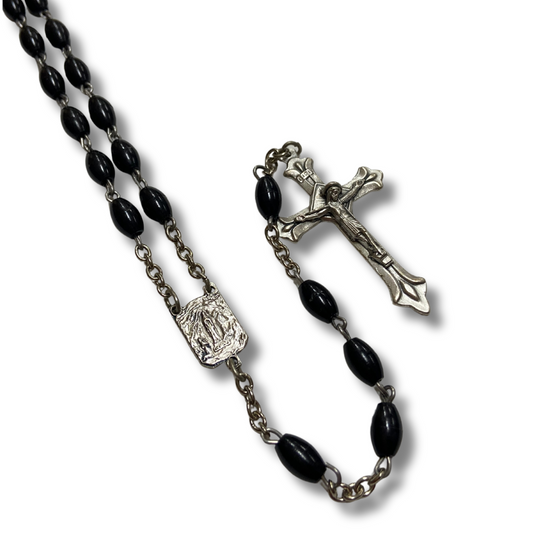 Black Lourdes Rosary
