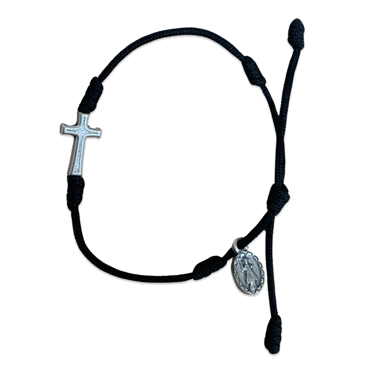 Queen of Peace Cross String Bracelet of Assorted Colors