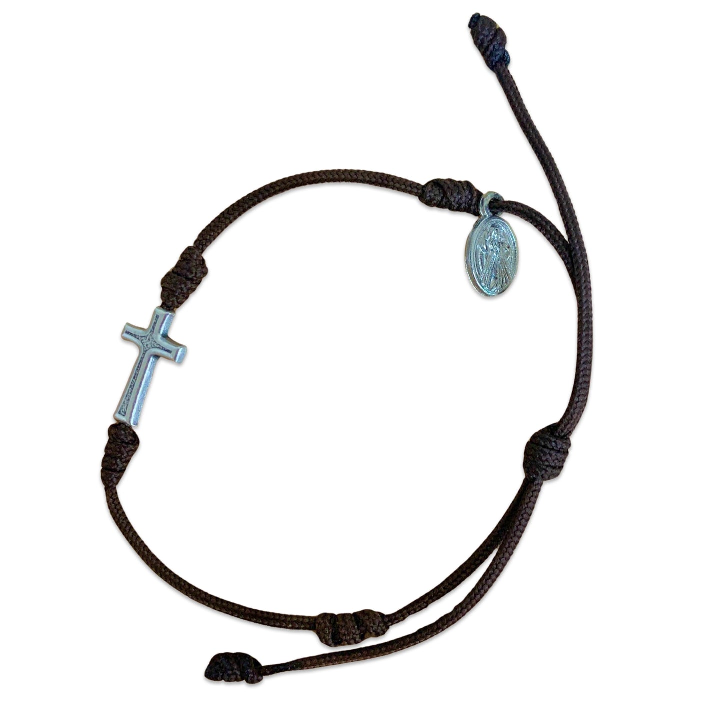 Queen of Peace Cross String Bracelet of Assorted Colors