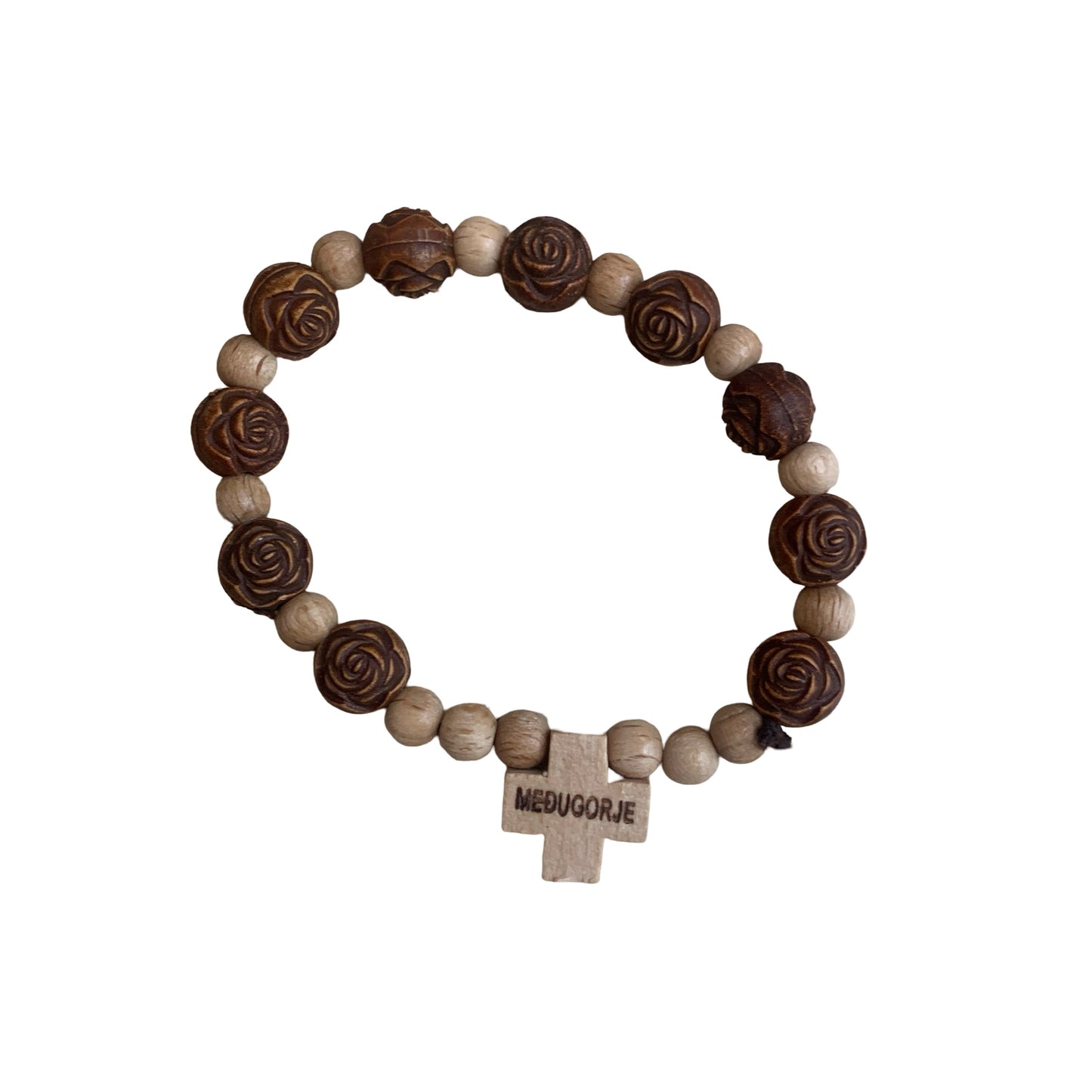 Wooden Rose Decade Bracelet of Assorted Colors