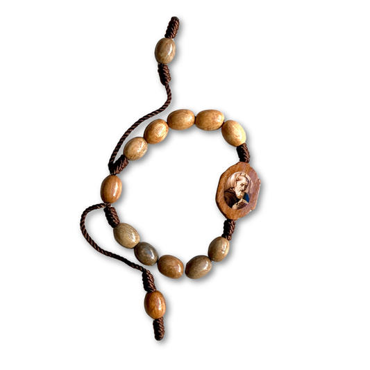 Adjustable Wooden St. Benedict Decade Bracelet