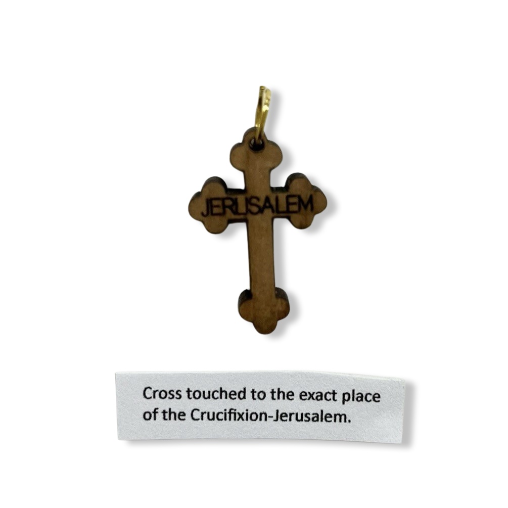 Assorted Crosses with Way of the Cross Holy Card touched to the Place of the Crucifixion