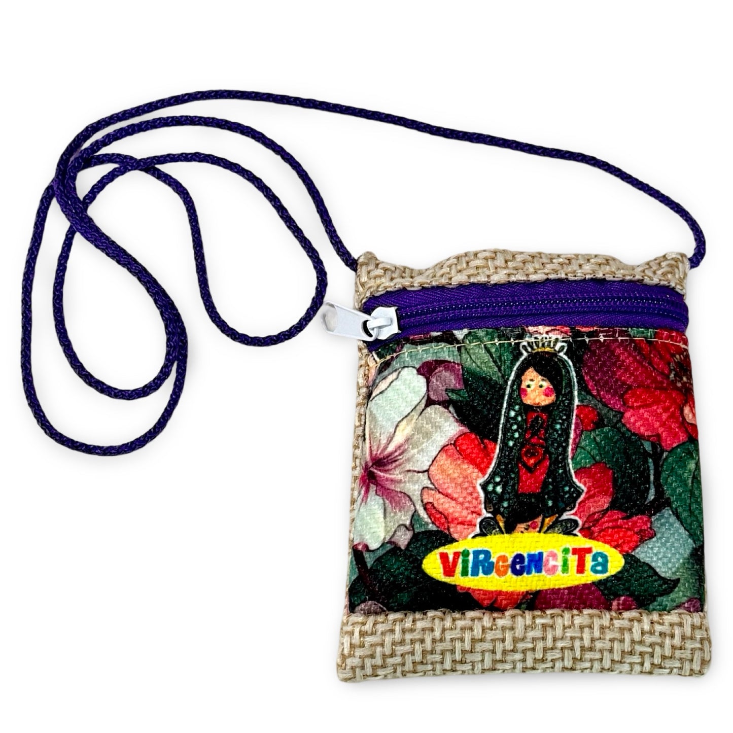 "Virgencita" Guadalupe Mini Shoulder Bag with Zipper