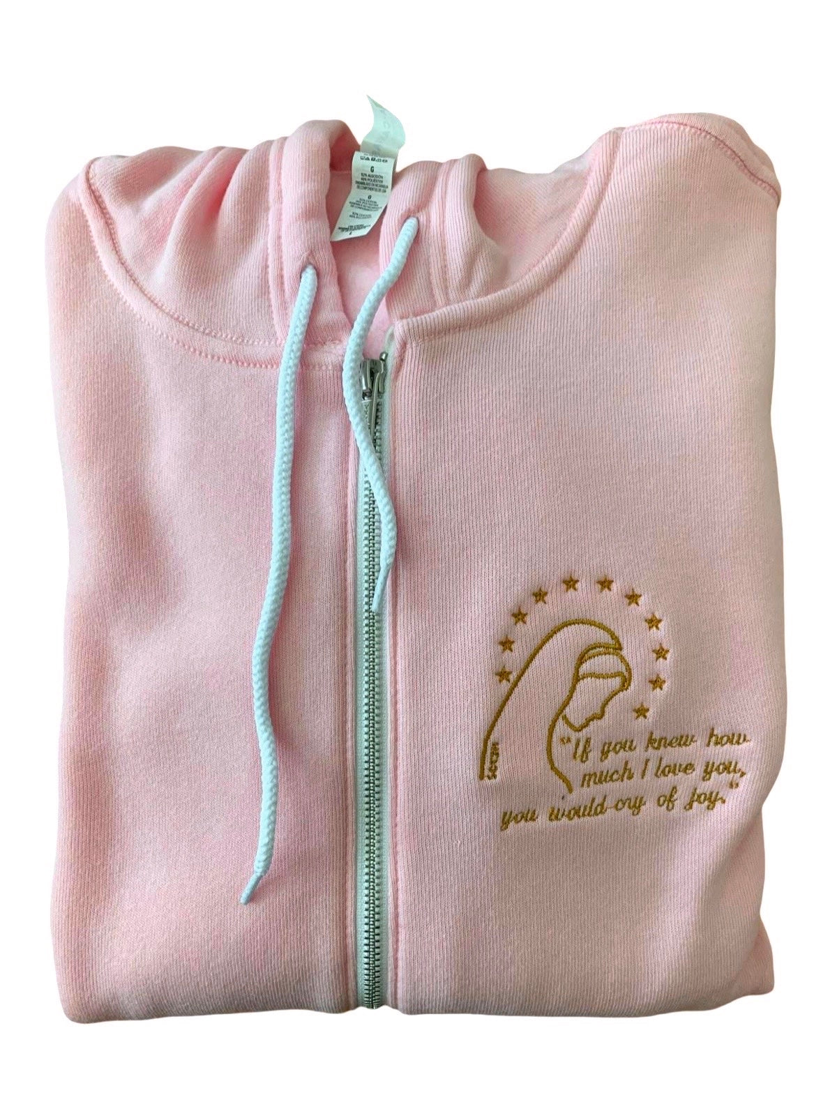 Love of Our Lady Embroidered Zip-up Sweater by SCTJM