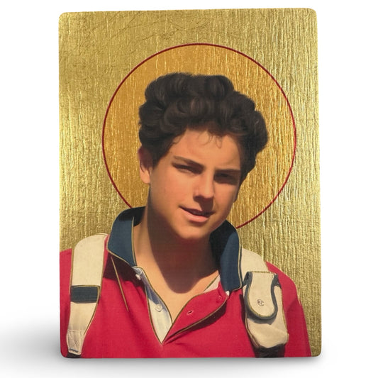 St. Carlo Acutis Gold Icon