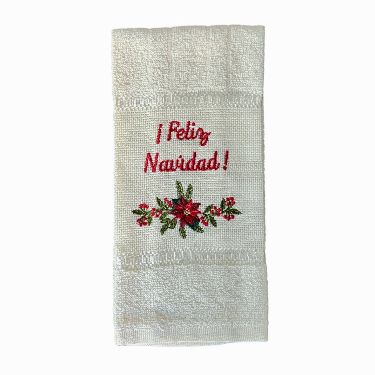 "Feliz Navidad" Embroidered Hand Towel