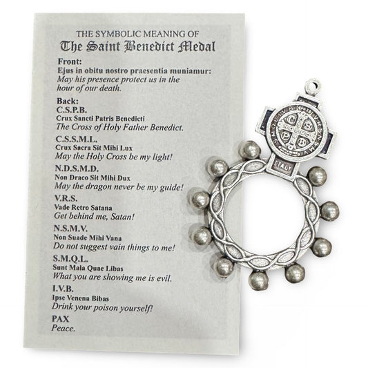 St. Benedict Rosary Ring with Holy Card