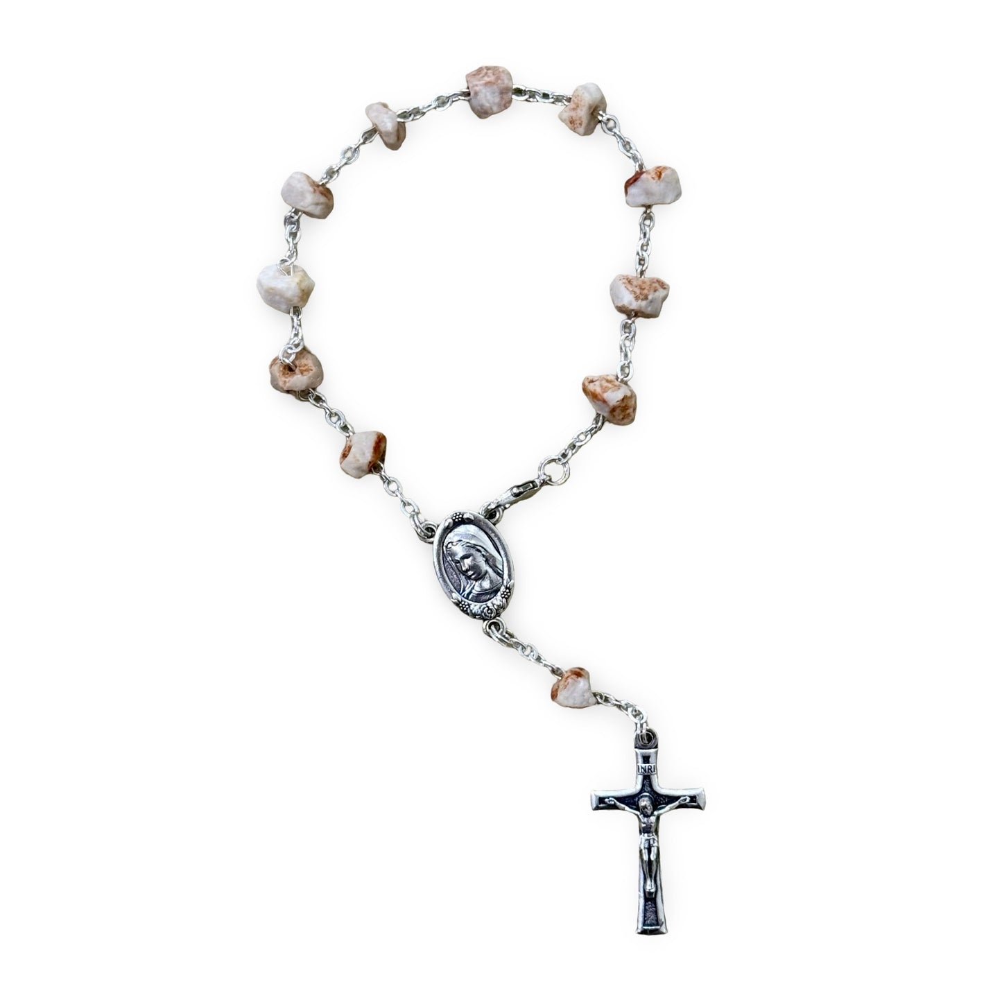 Apparition Hill Stone Decade Rosary with Chain and Soil