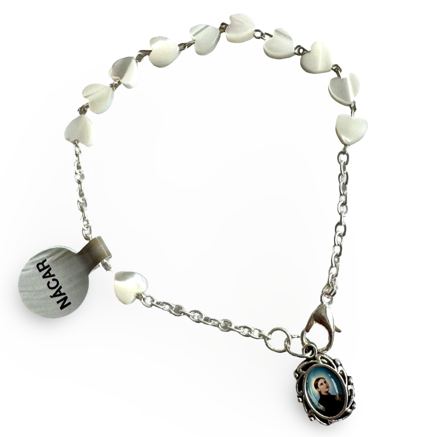 St. Gemma Galgani Mother of Pearl Heart Bracelet