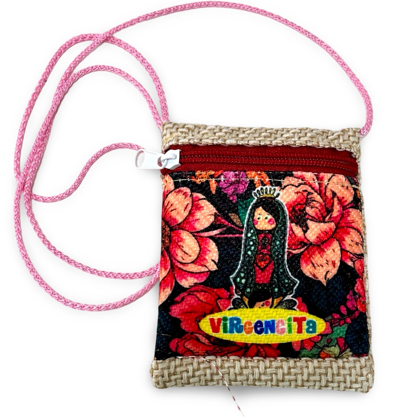 "Virgencita" Guadalupe Mini Shoulder Bag with Zipper