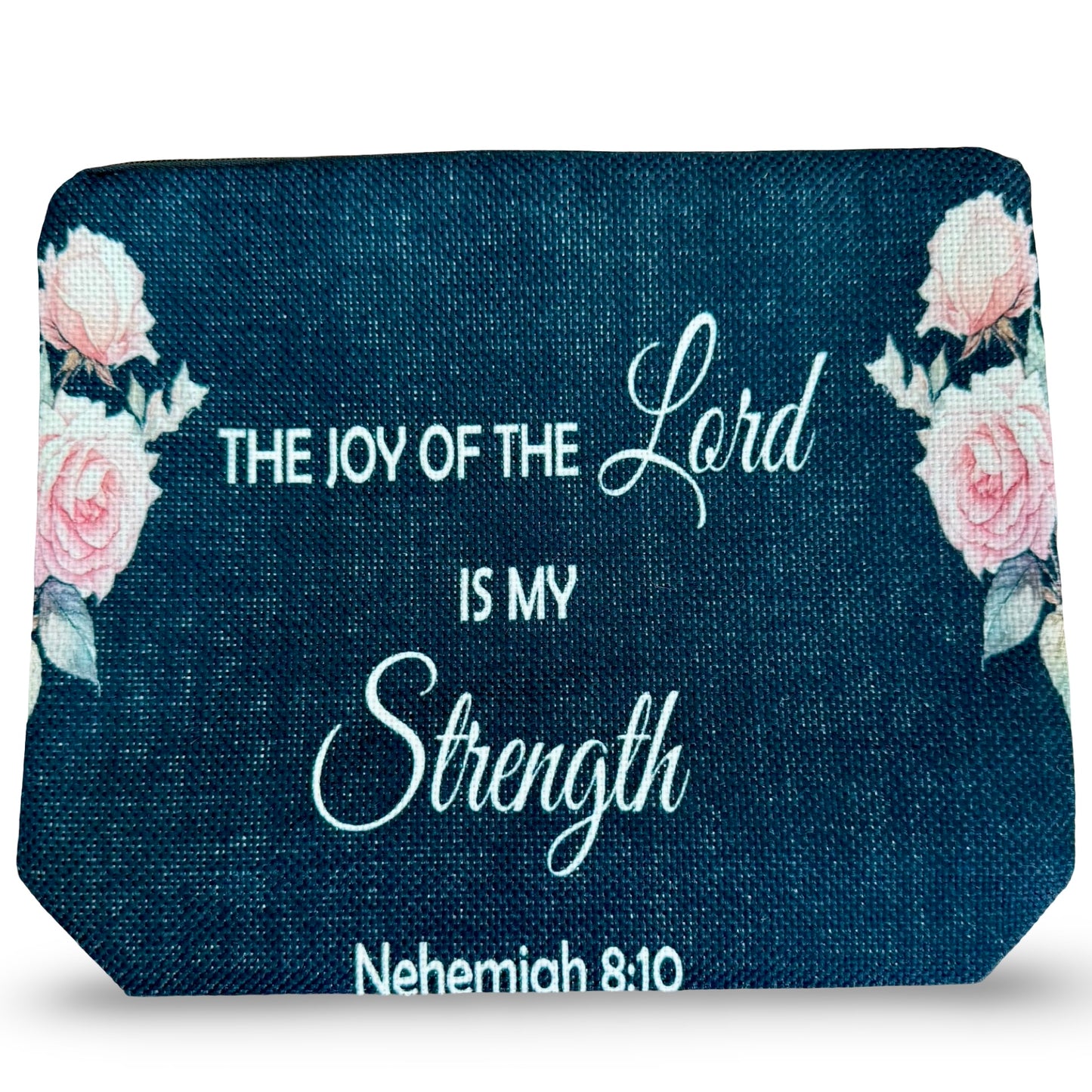 ”Nehemiah 8:10” Large Bible Verse Zipper Pouch