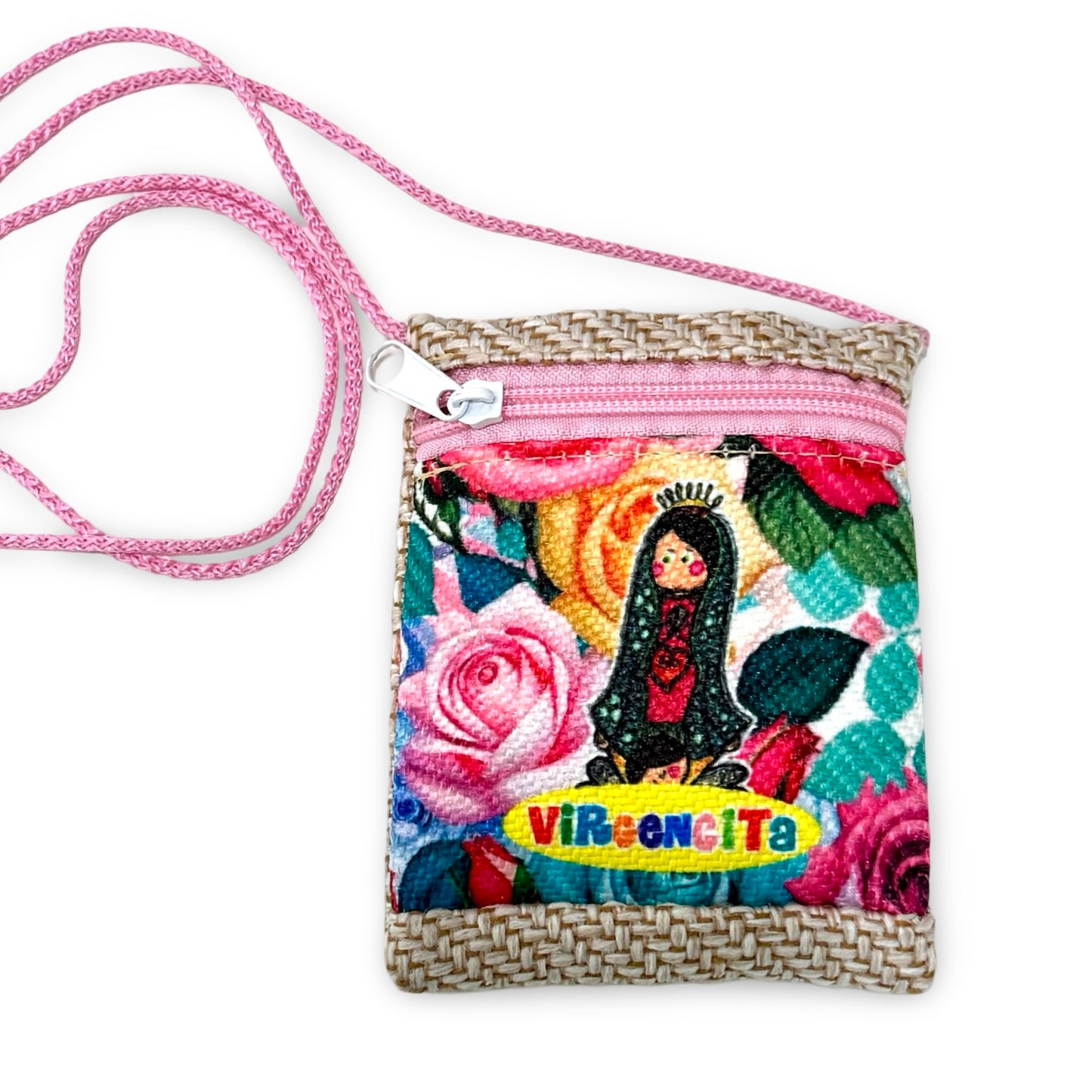 "Virgencita" Guadalupe Mini Shoulder Bag with Zipper