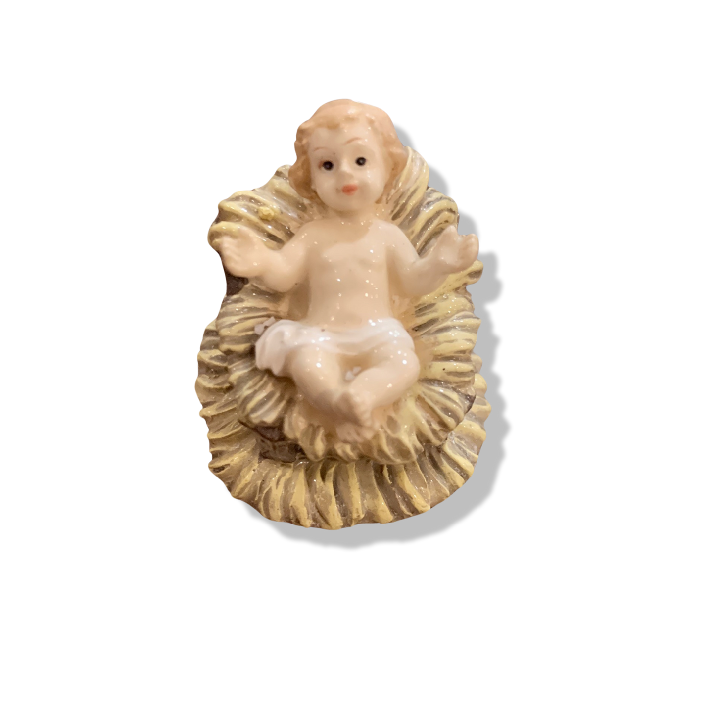 Ceramic Infant Jesus in Manger