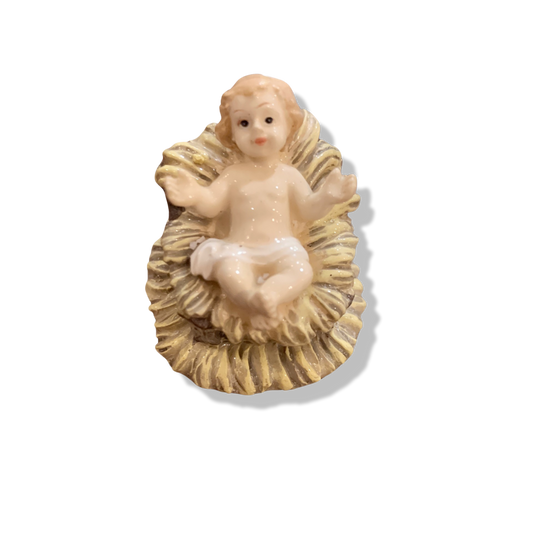 Ceramic Infant Jesus in Manger