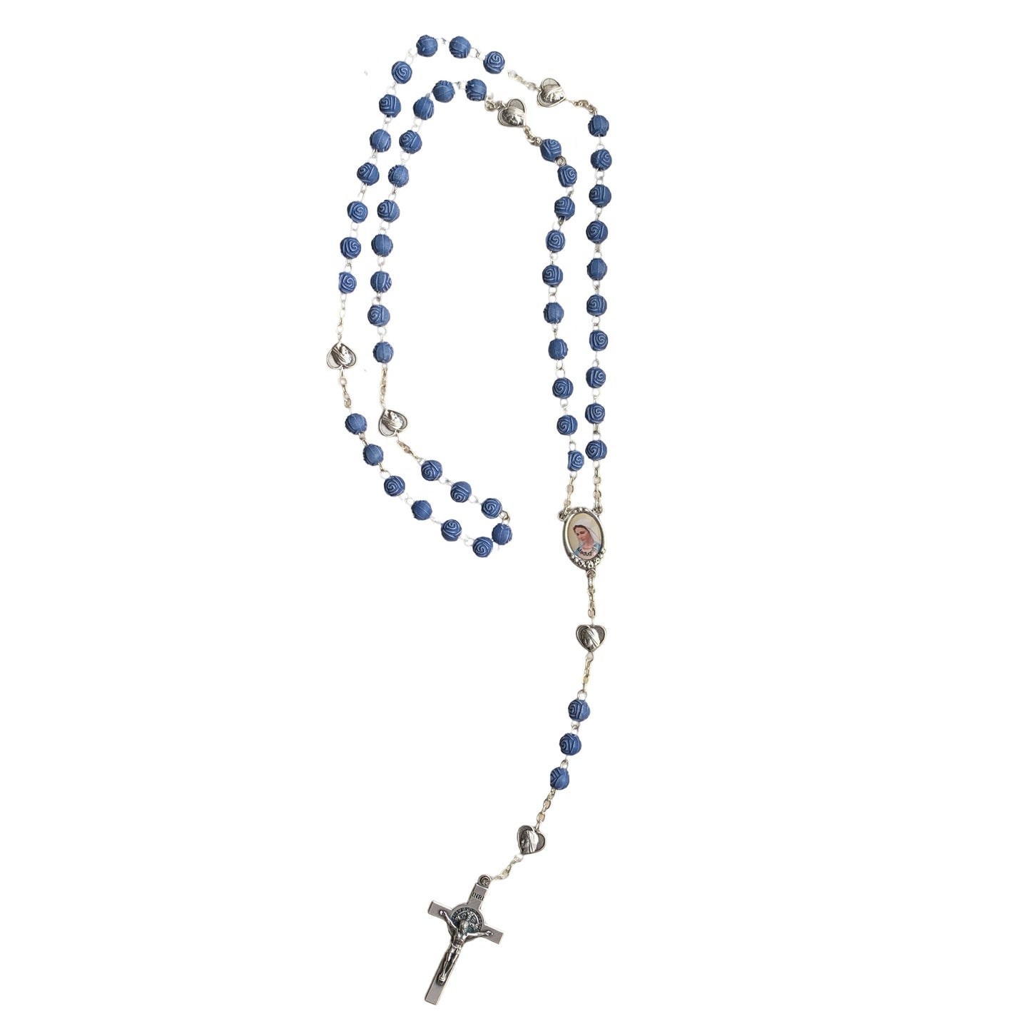 Blue Rose Queen of Peace Rosary