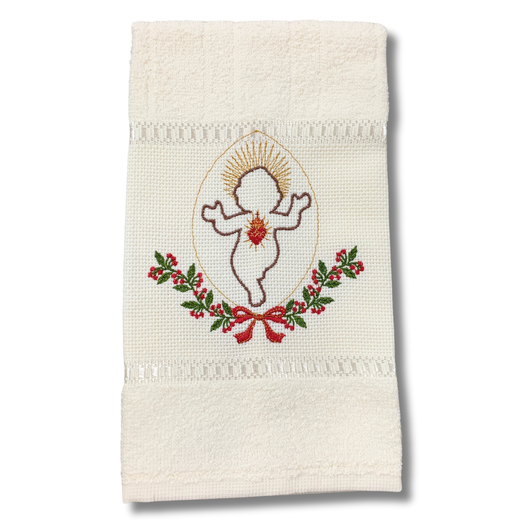 Sacred Heart of the Infant Jesus Embroidered Hand Towel